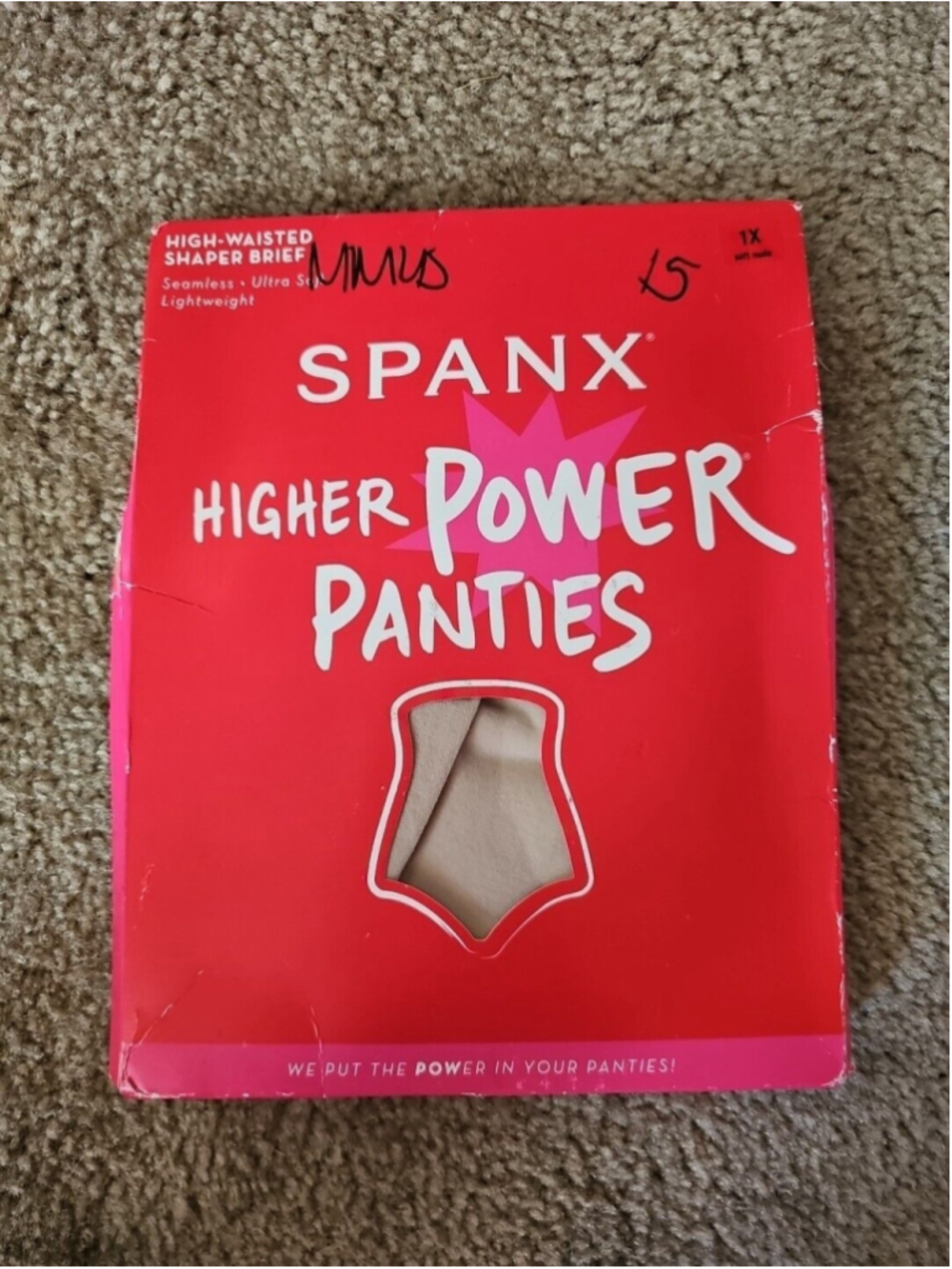 Spanx Higher Power Panties High-Waisted Shaper Brief Size 1X Soft Nude NEW $38